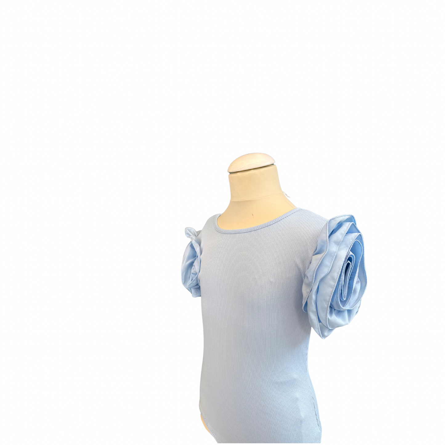 Girls' Bodysuit with Satin Ruffle Sleeves