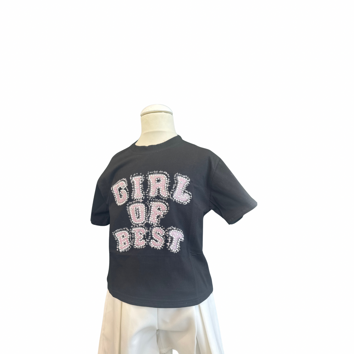 Girl of Best" T-Shirt with Beaded Lettering