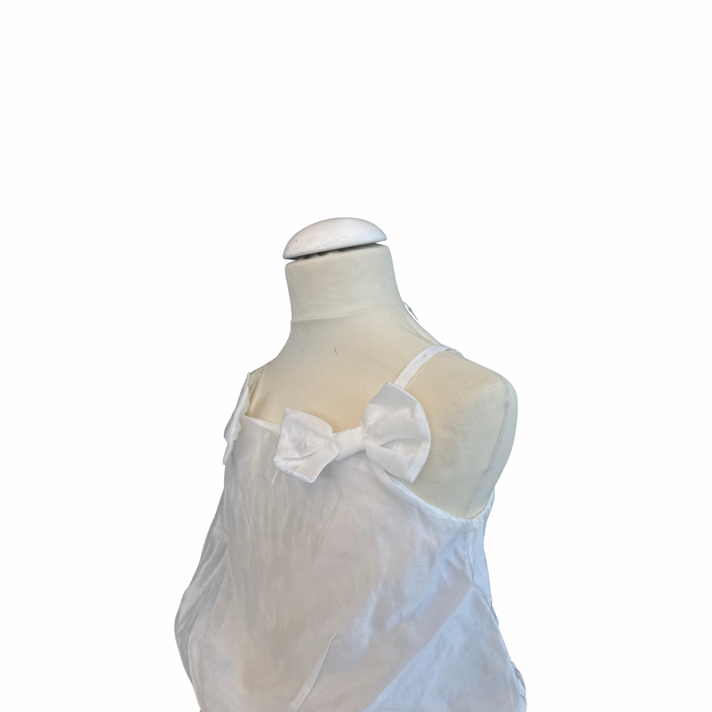 Sleeveless Top with Bows and Bubble Hem