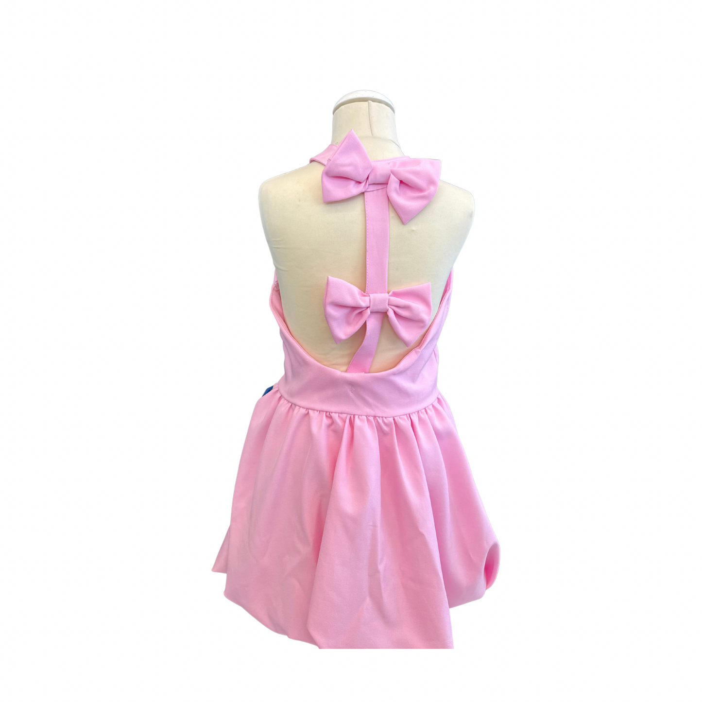 Backless Halter Dress with Bow Details