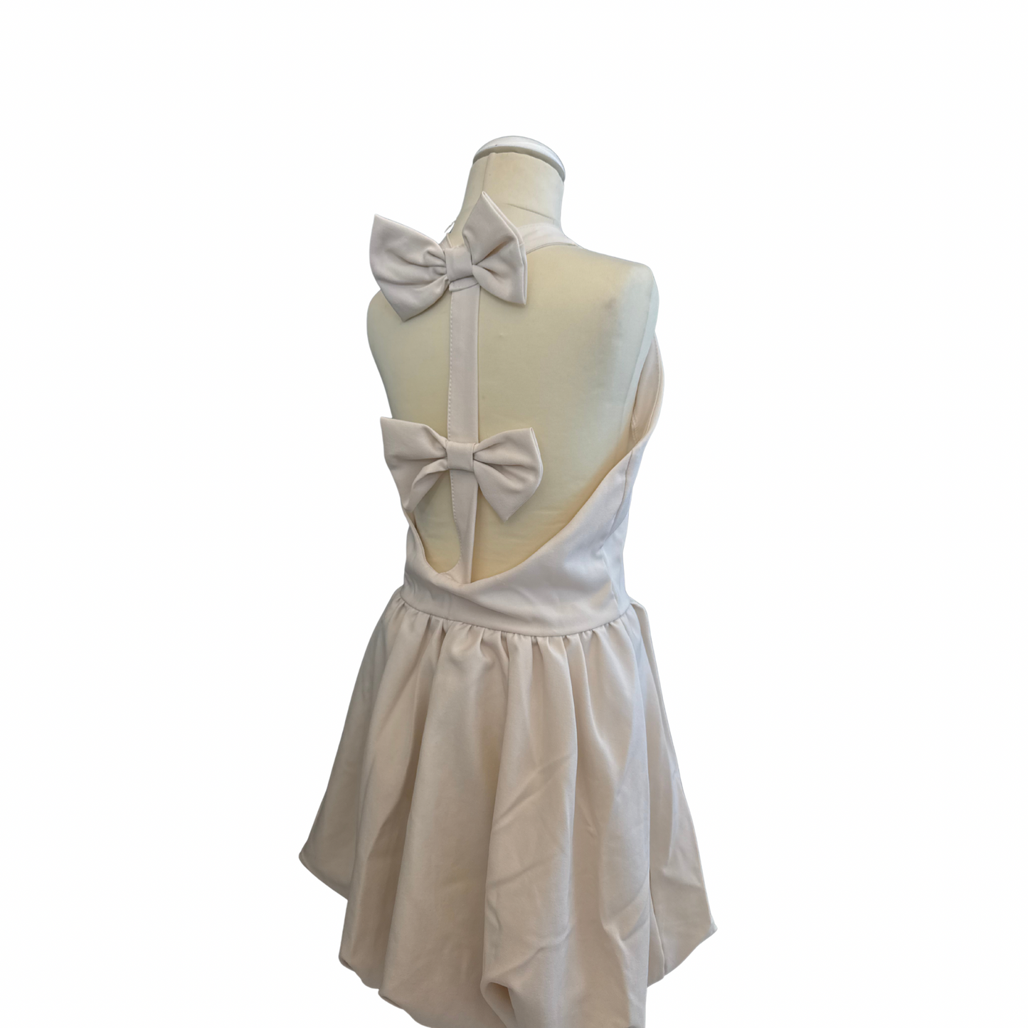 Backless Halter Dress with Bow Details