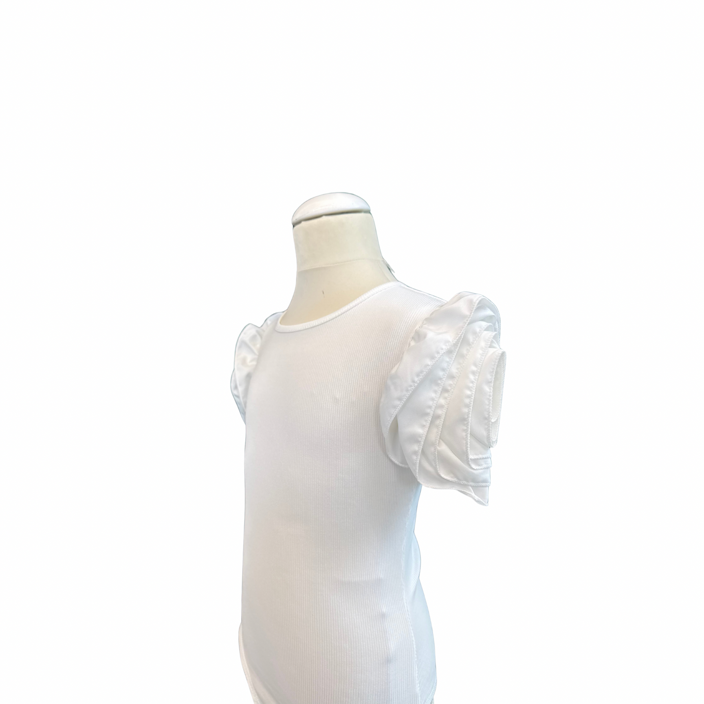 Girls' Bodysuit with Satin Ruffle Sleeves
