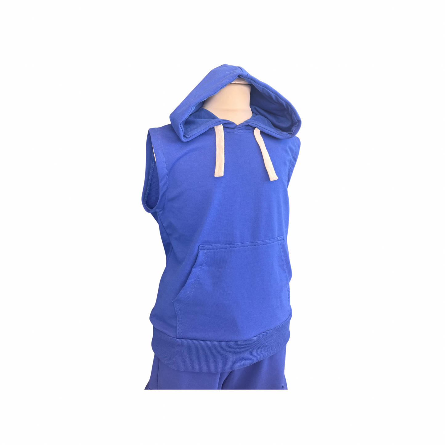 Boys' Sleeveless Hoodie Set – Blue