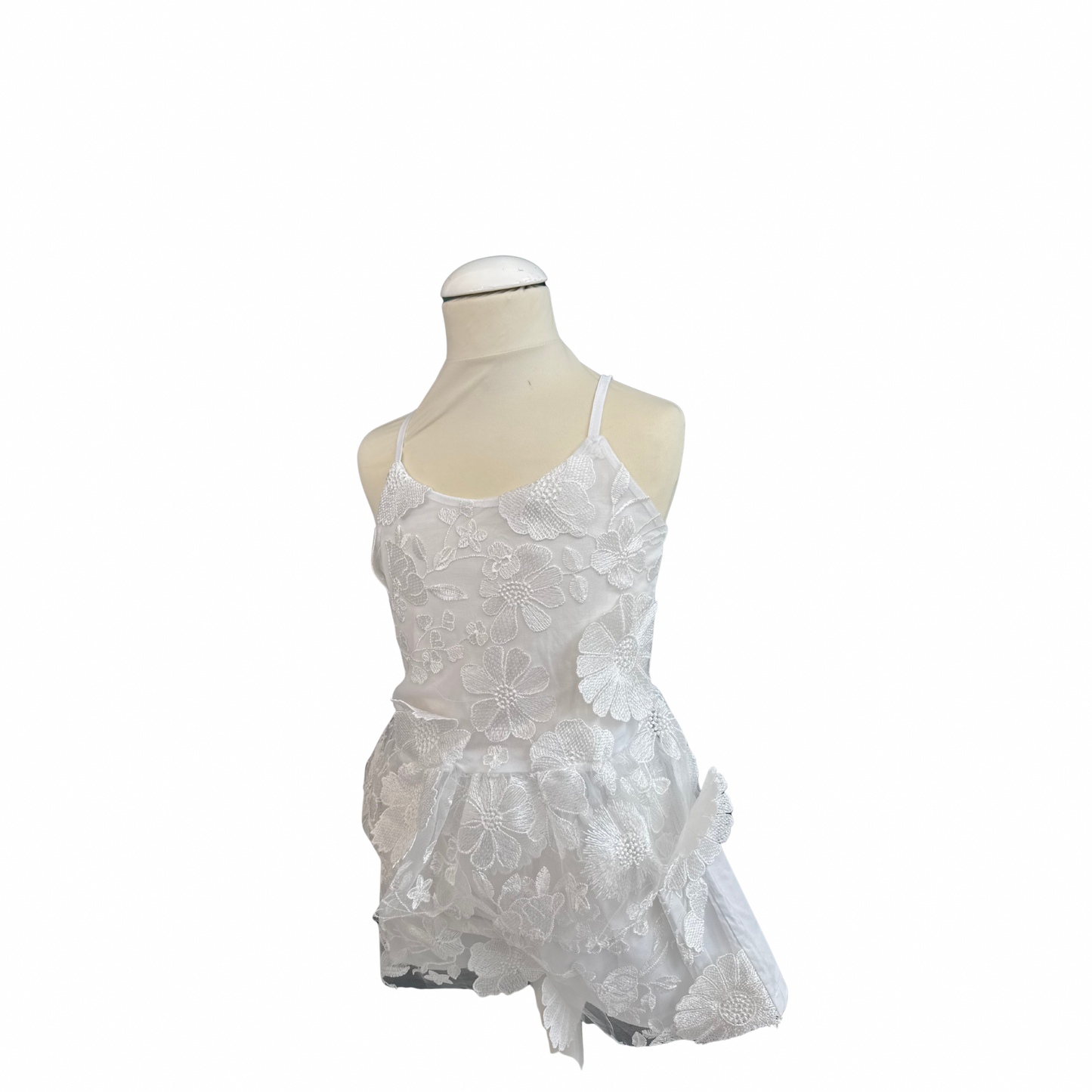 3D Floral Embroidered Romper