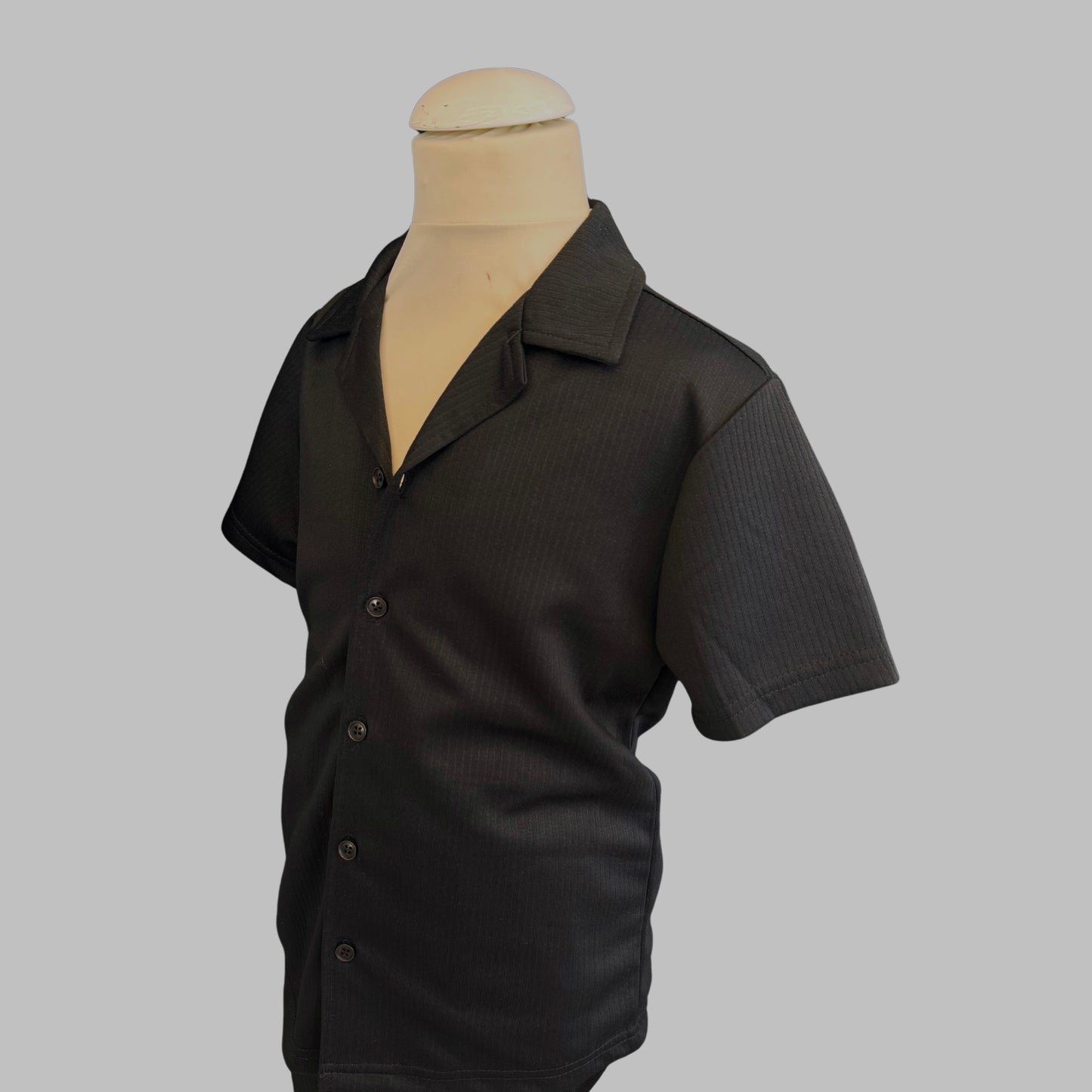Ribbed Short Sleeve Shirt & Pants Set