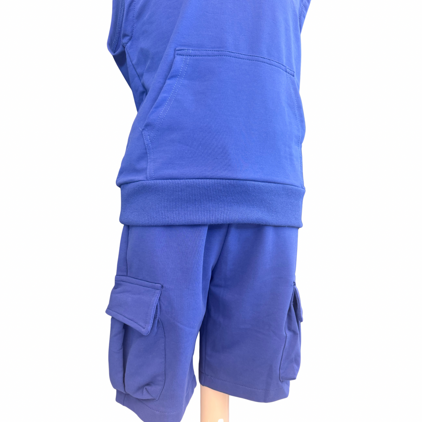 Boys' Sleeveless Hoodie Set – Blue