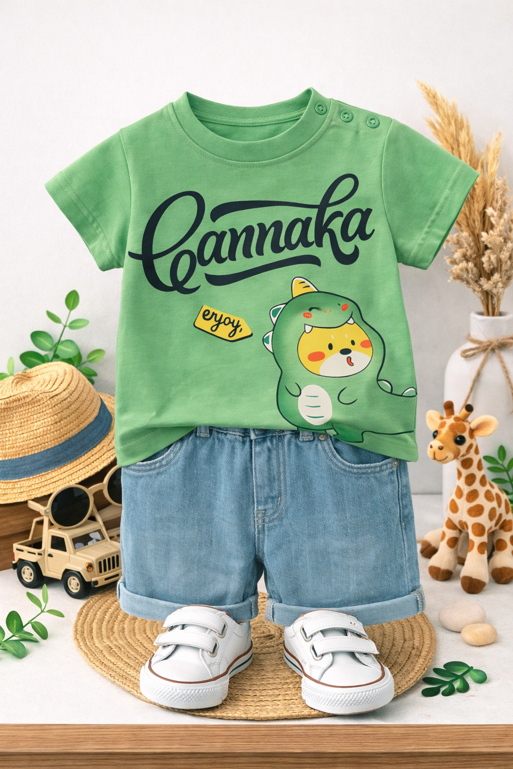 Βρεφικό Σετ Μπλουζάκι & Denim Σορτσάκι “Coannaka”