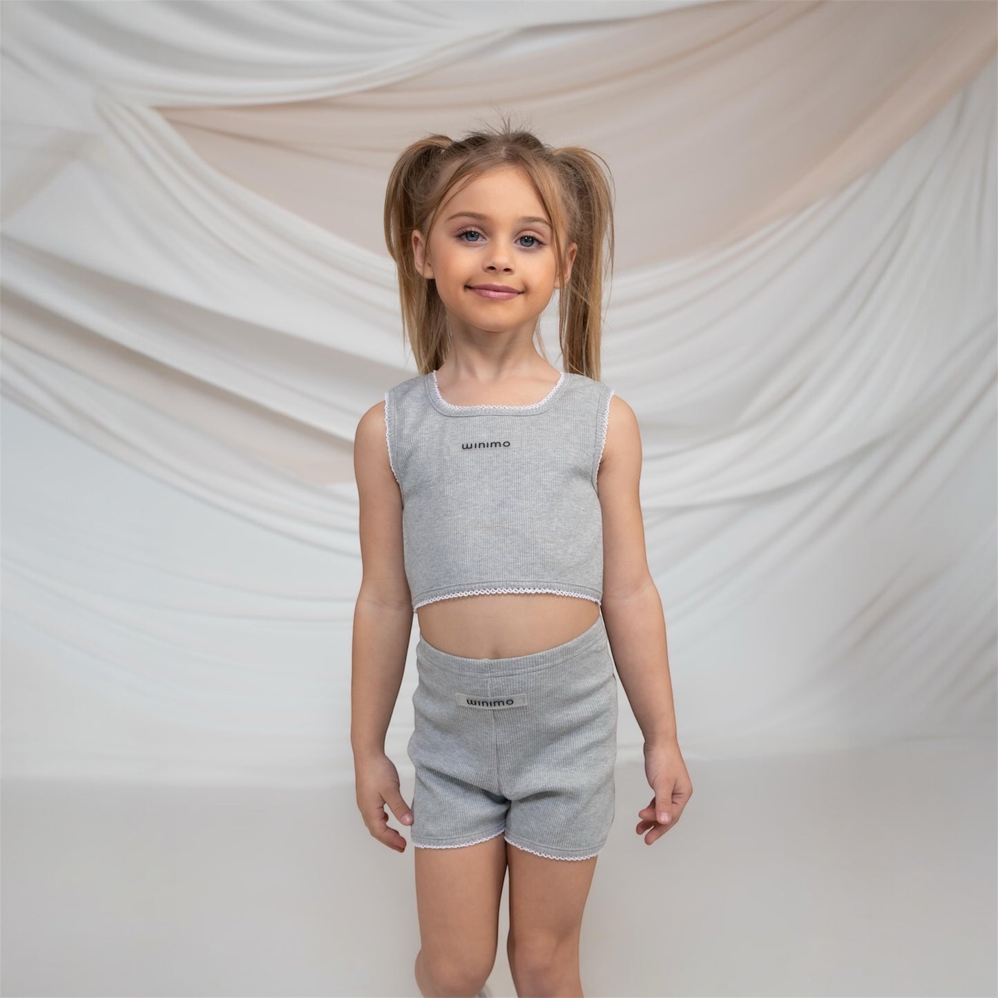 Minimo Girls Rib Crop Top & Shorts Set