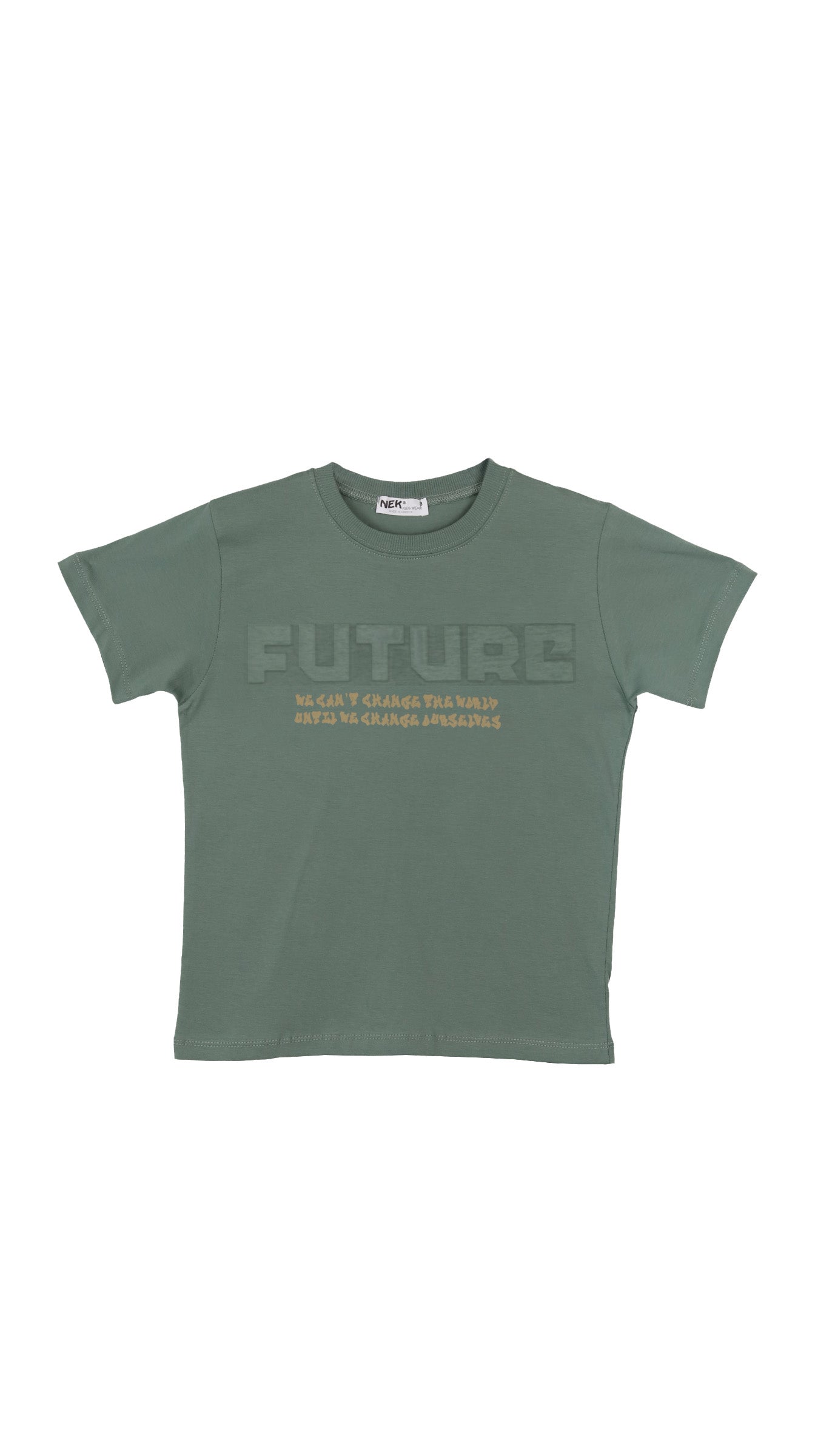Boys’ Set "FUTURE" – Khaki Green & Beige