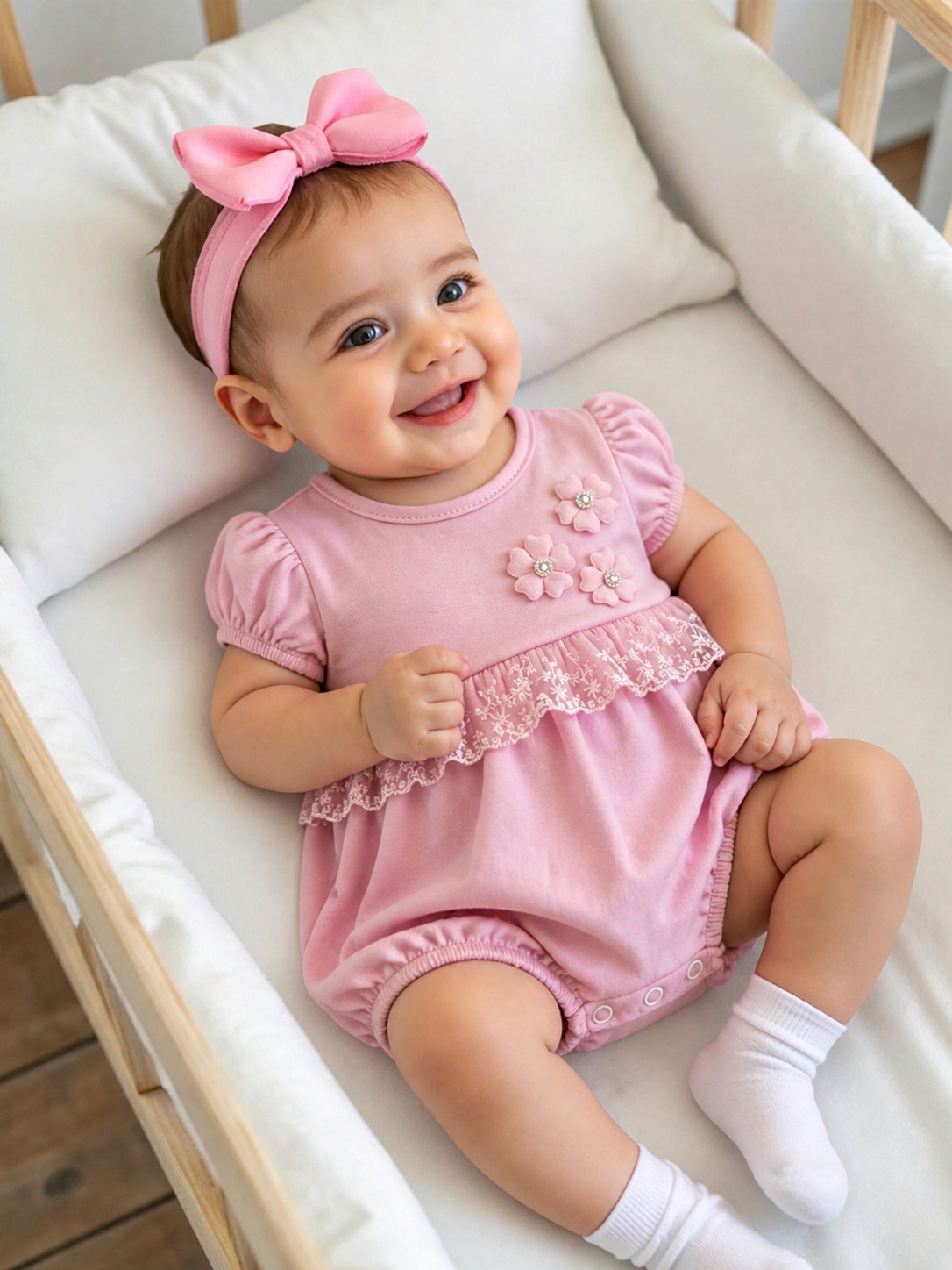 Baby Girl Pink Floral Romper