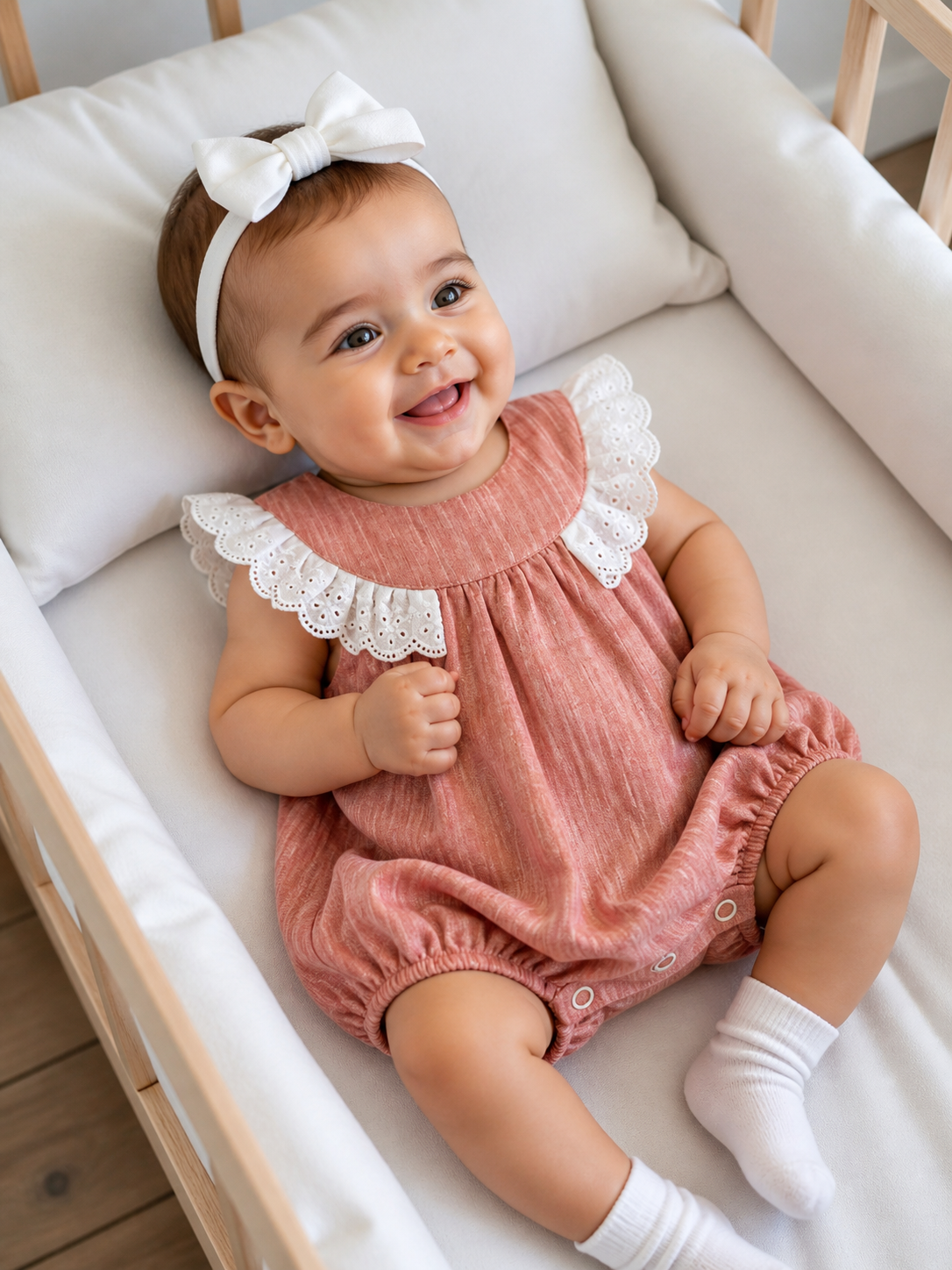 Baby Girl Lace Collar Romper
