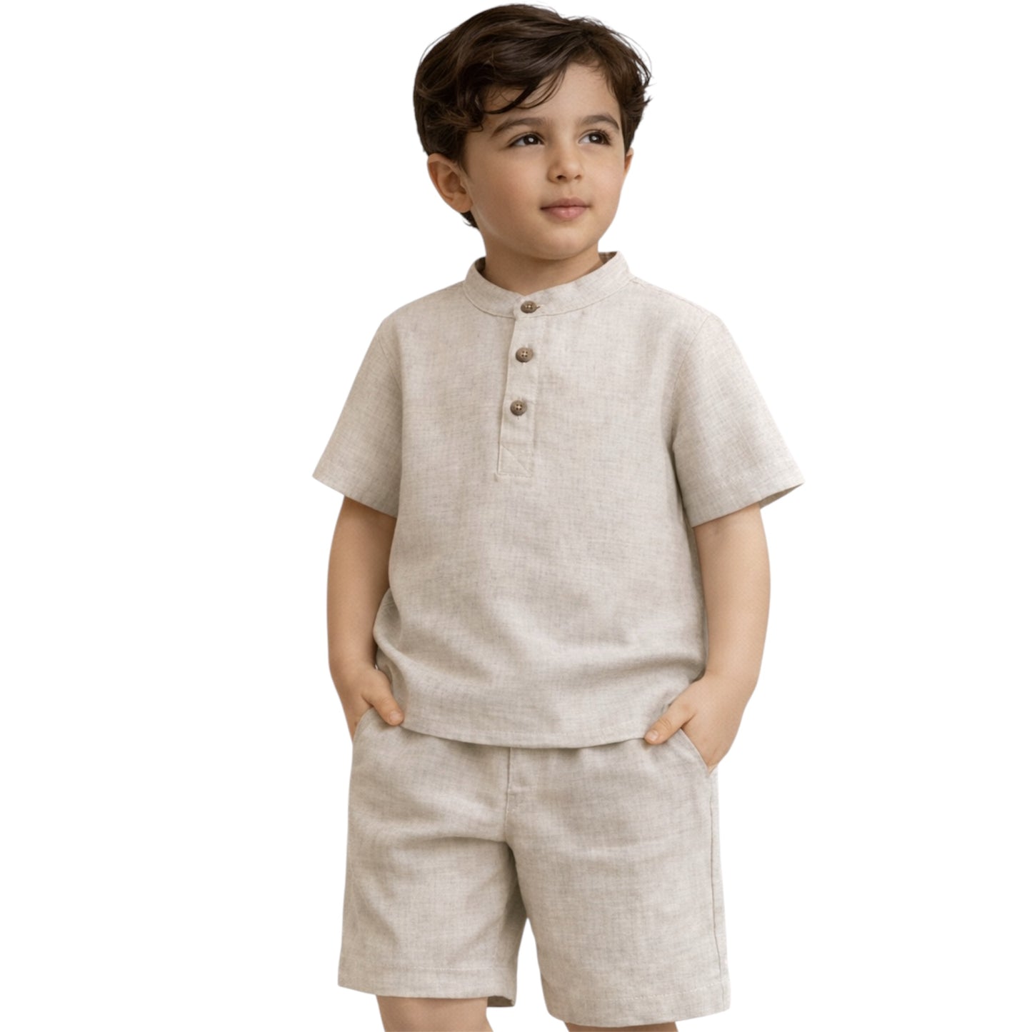Boy Cotton Shirt &Shorts Set