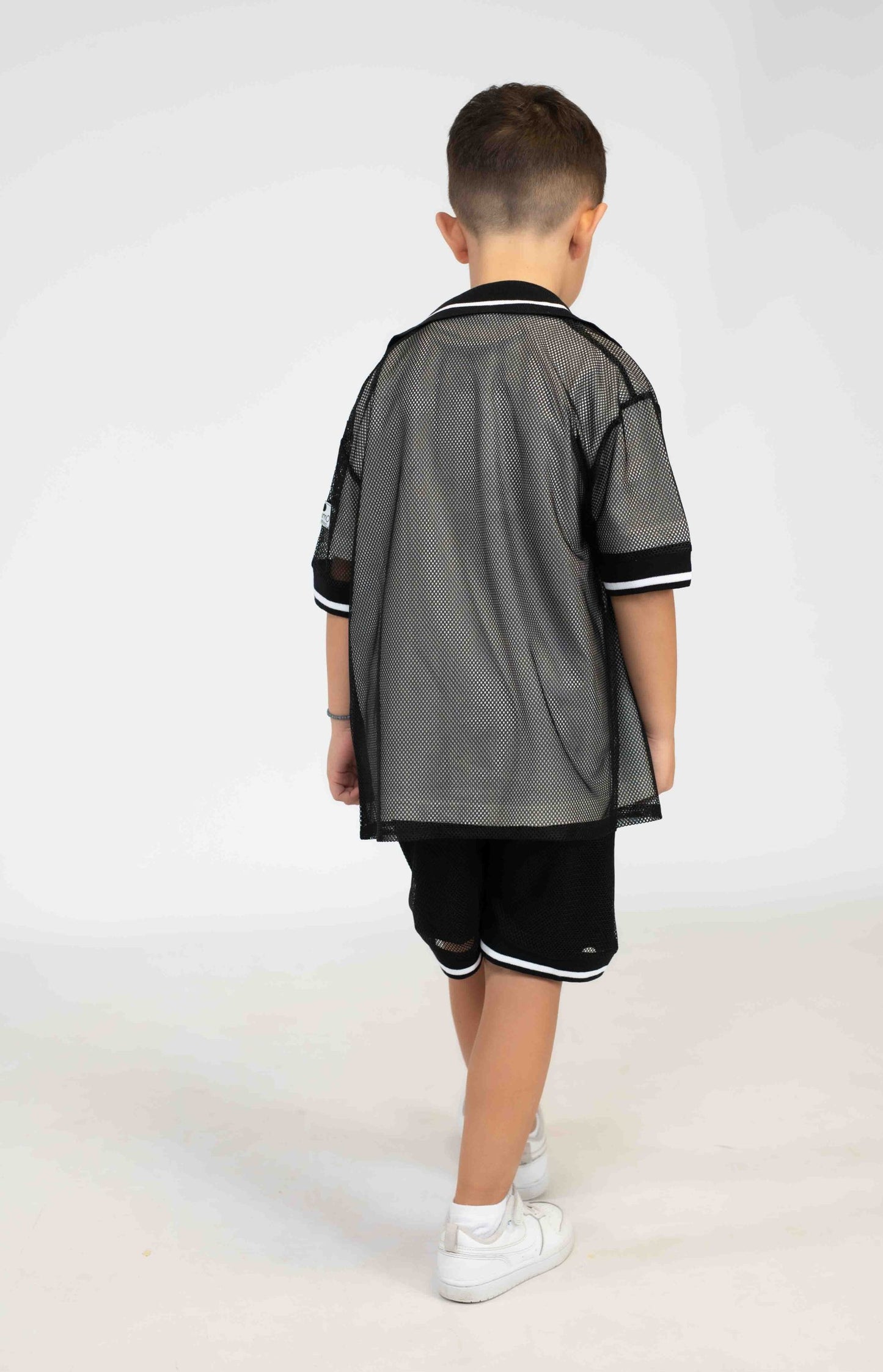 Mesh Overshirt & Shorts Set