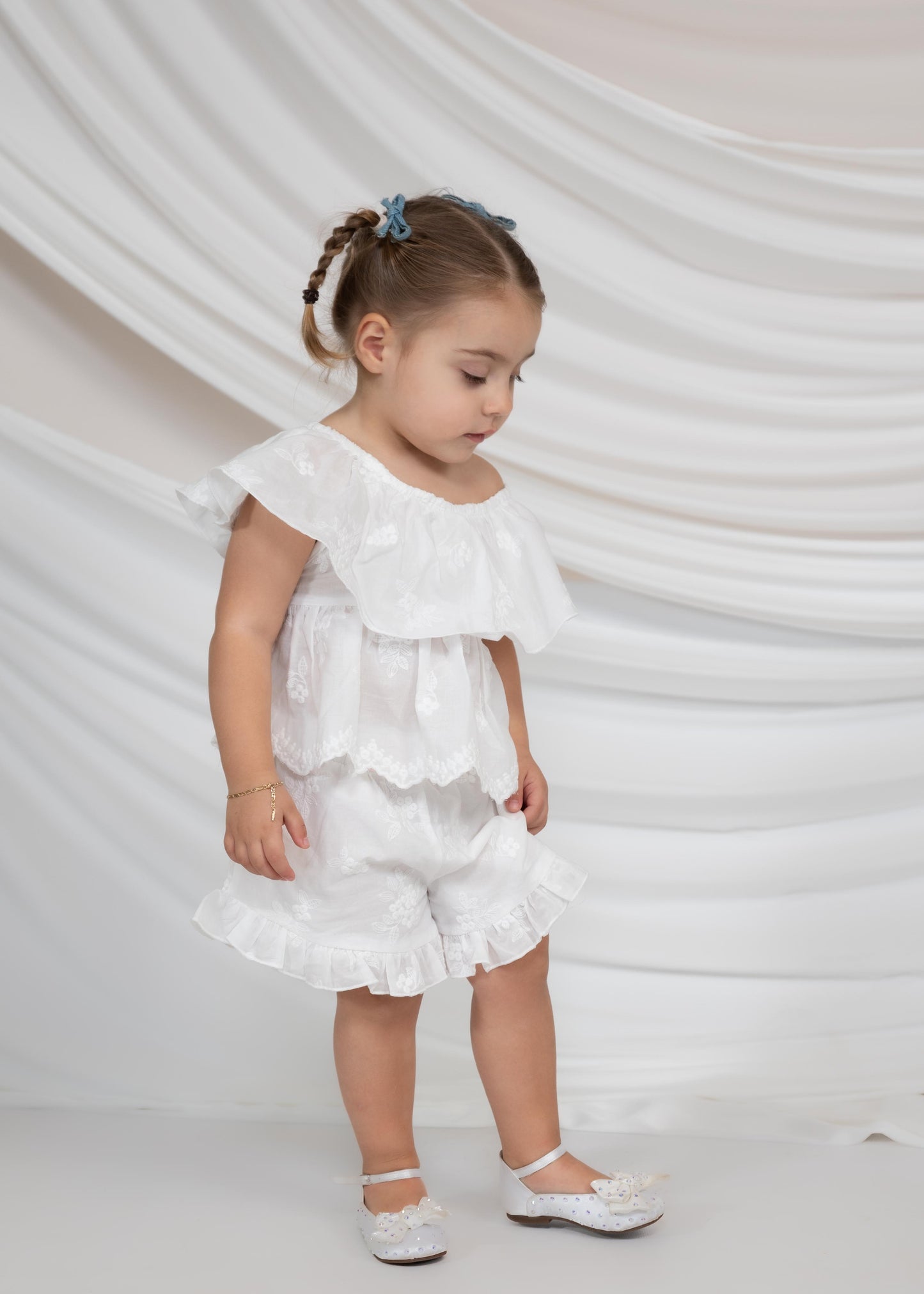 Girls Ruffle Top & Shorts Set