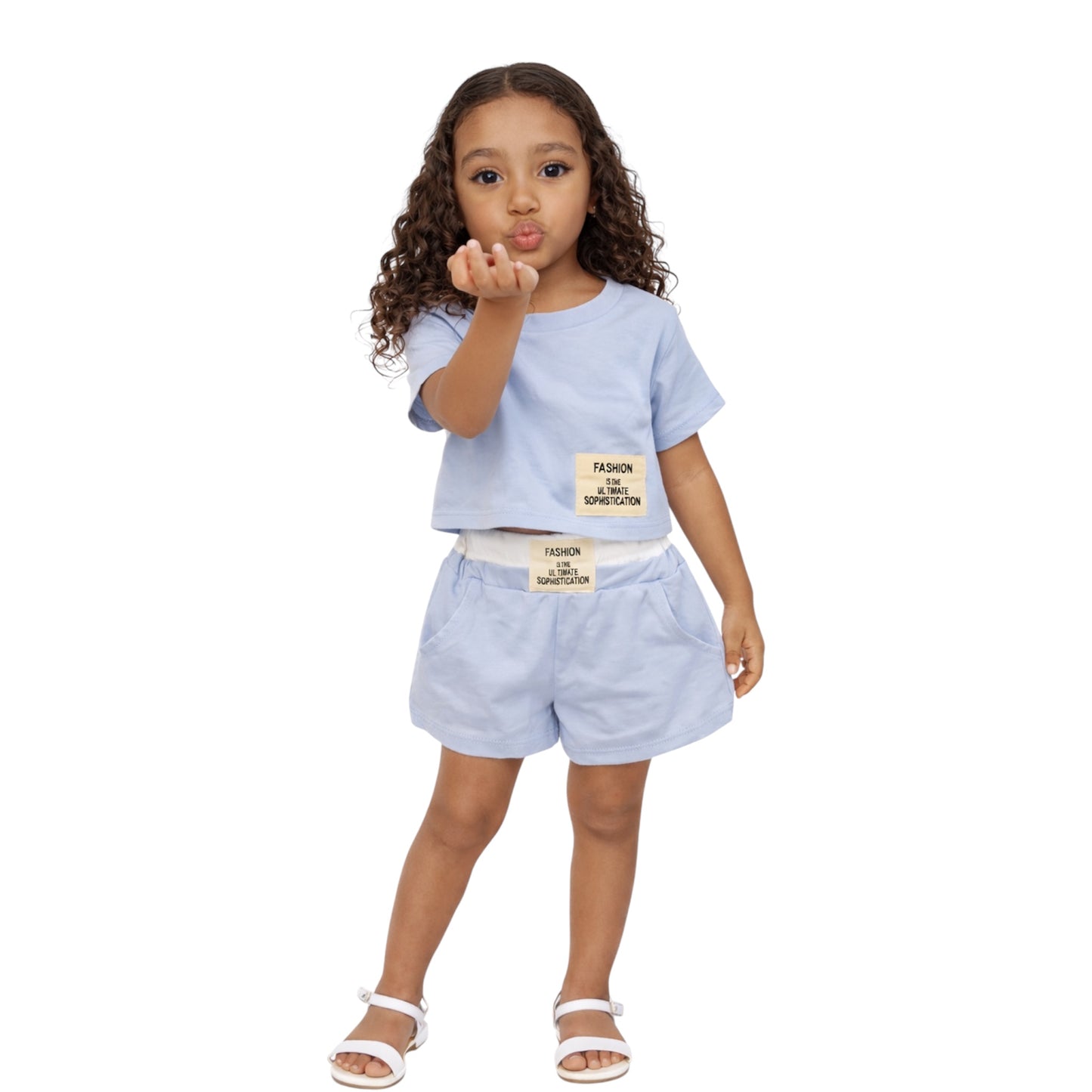 Pink Casual T-Shirt & Shorts Set