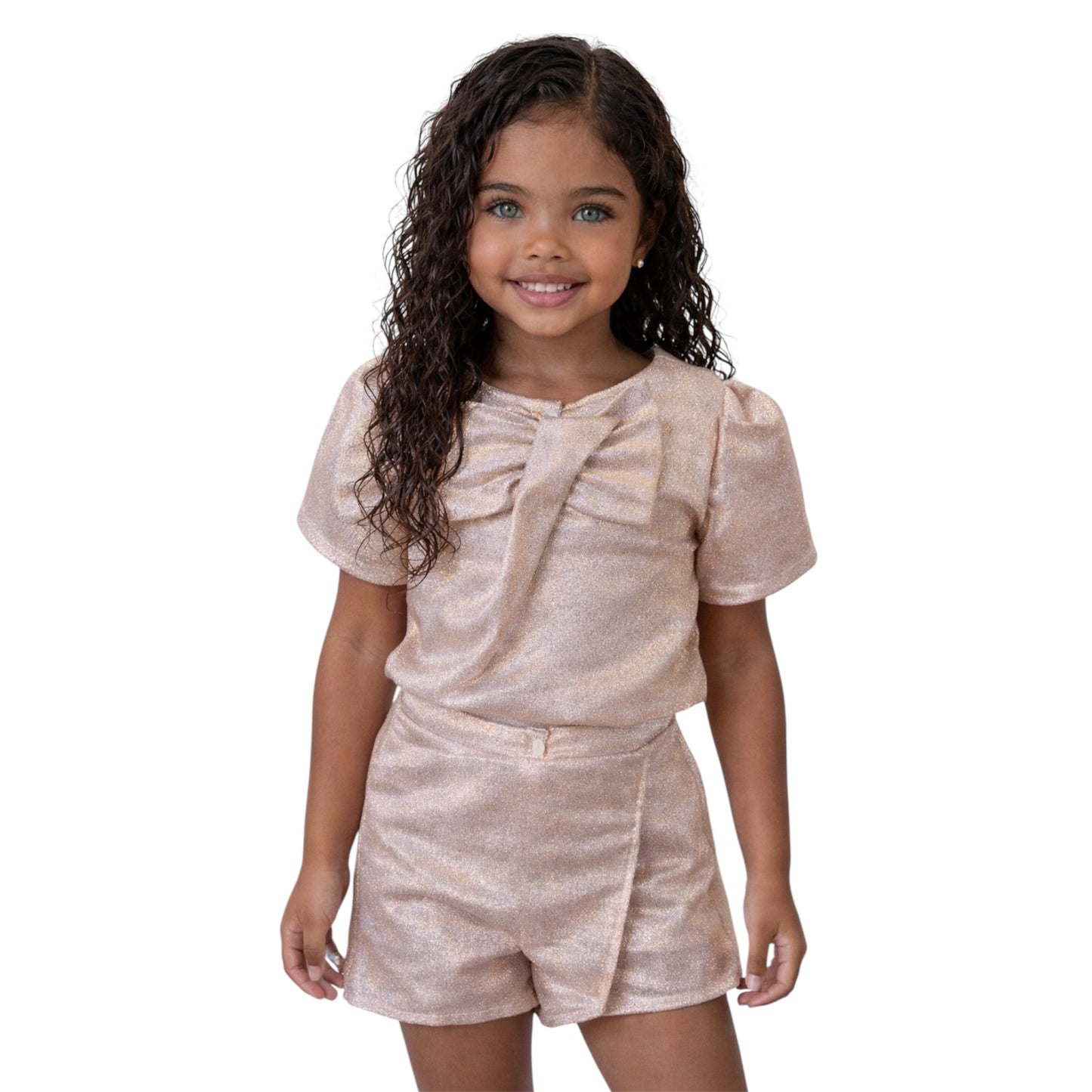 Girls Shimmer Top & Shorts Set