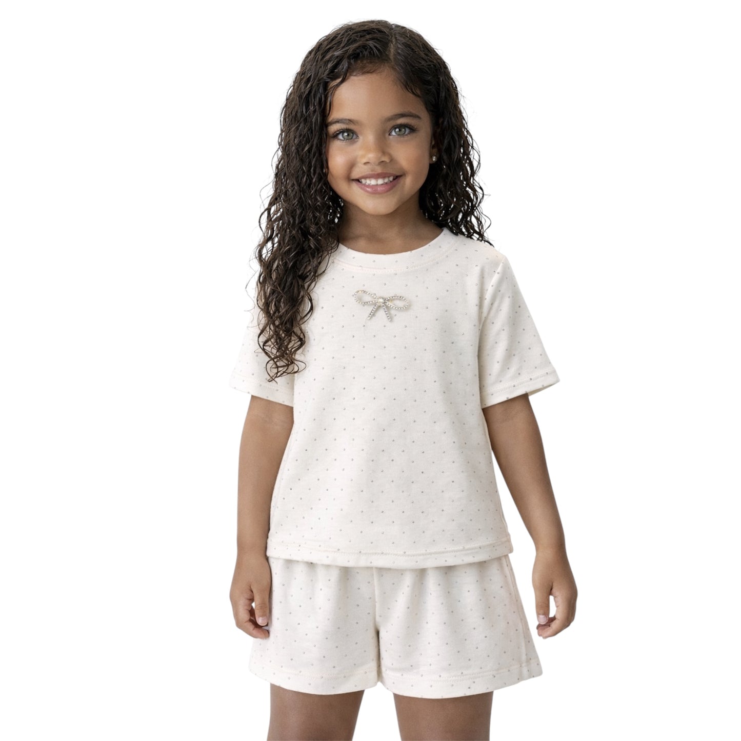 Girls T-Shirt &Shorts Set with Strass