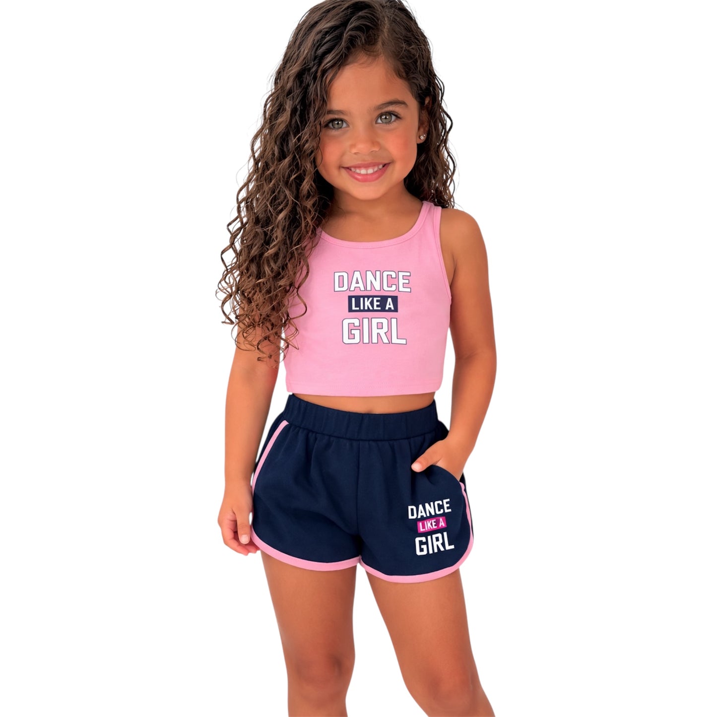 Σετ Κορίτσι Crop Top Αθλητικό Σορτσάκι
