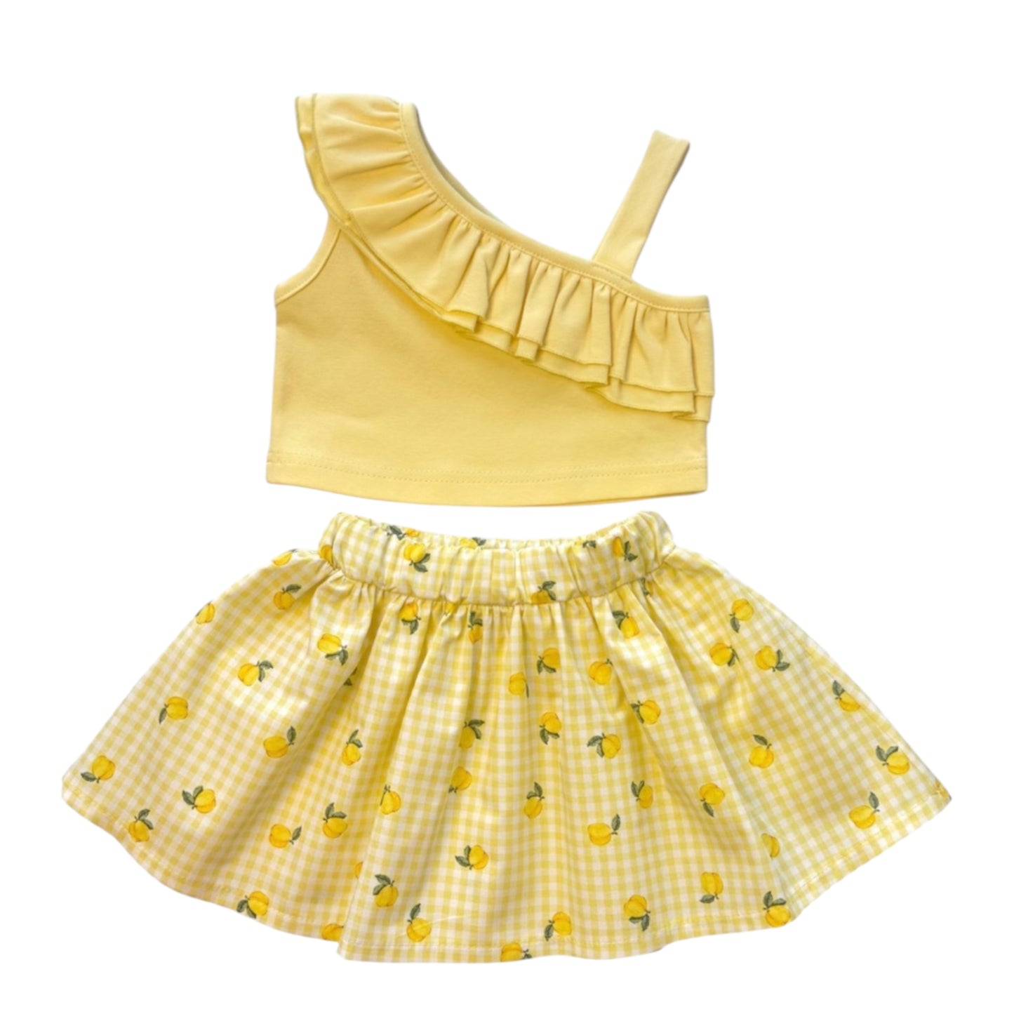 Girl One Shoulder Top & Skirt Set