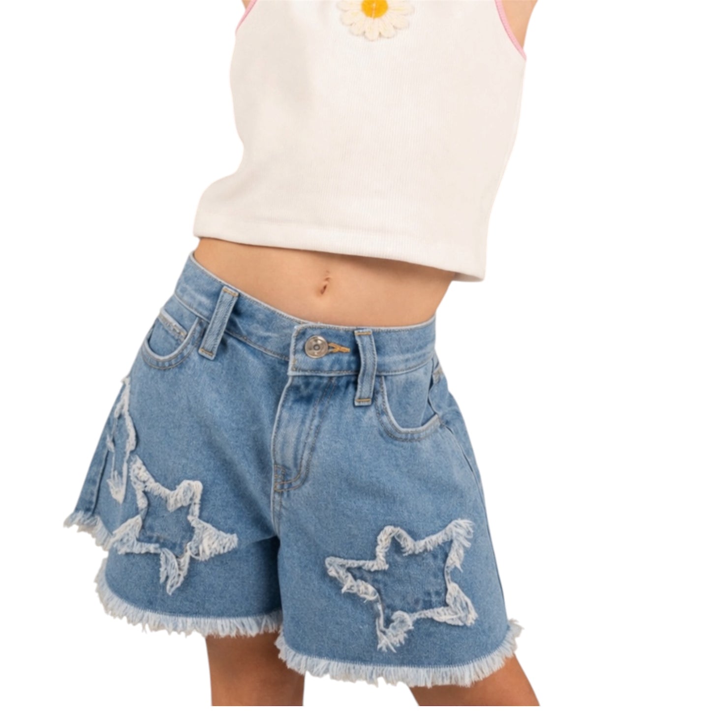 Girls NEK Denim Star Shorts