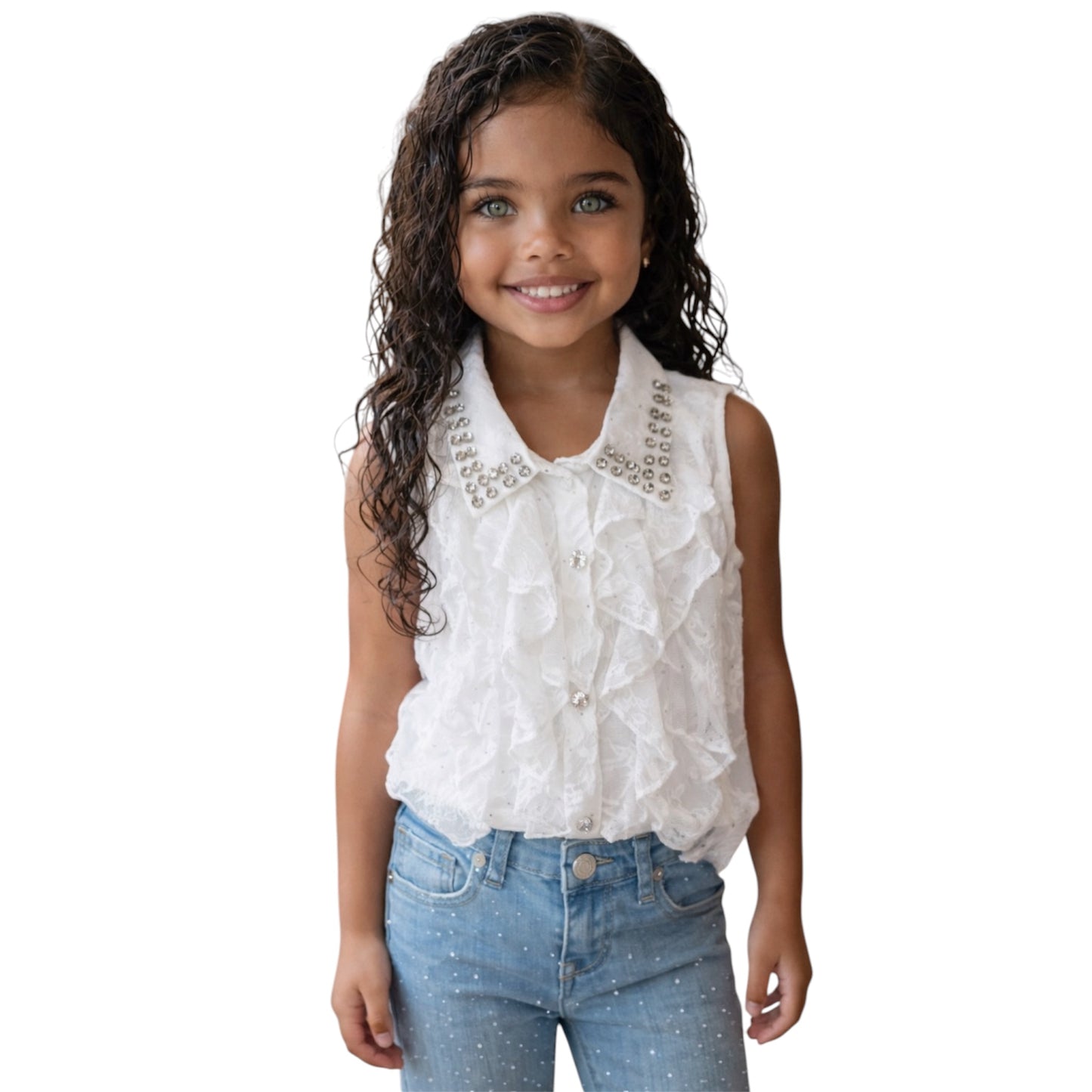 Girls Elegant Sleeveless Shirt