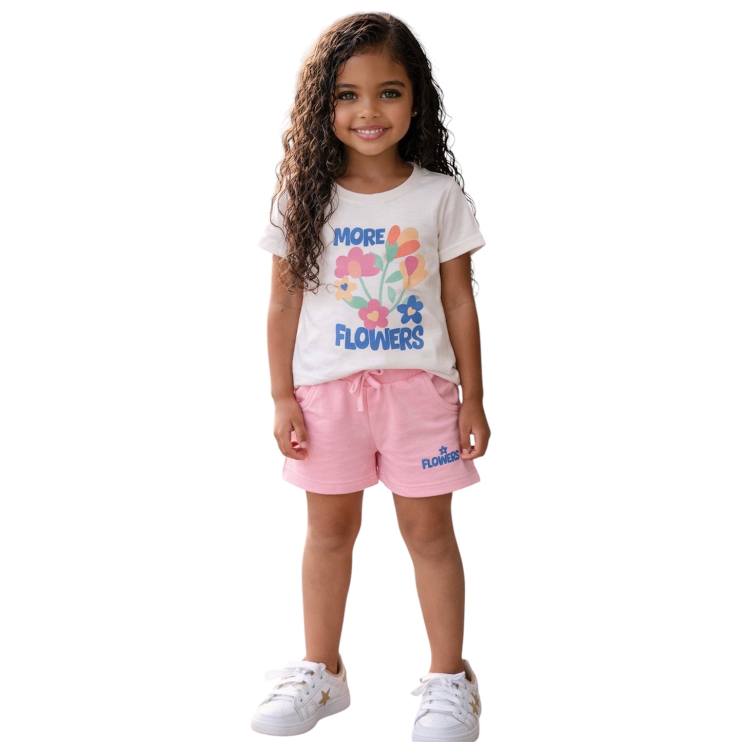 Girls “More Flowers” T-Shirt & Shorts Set