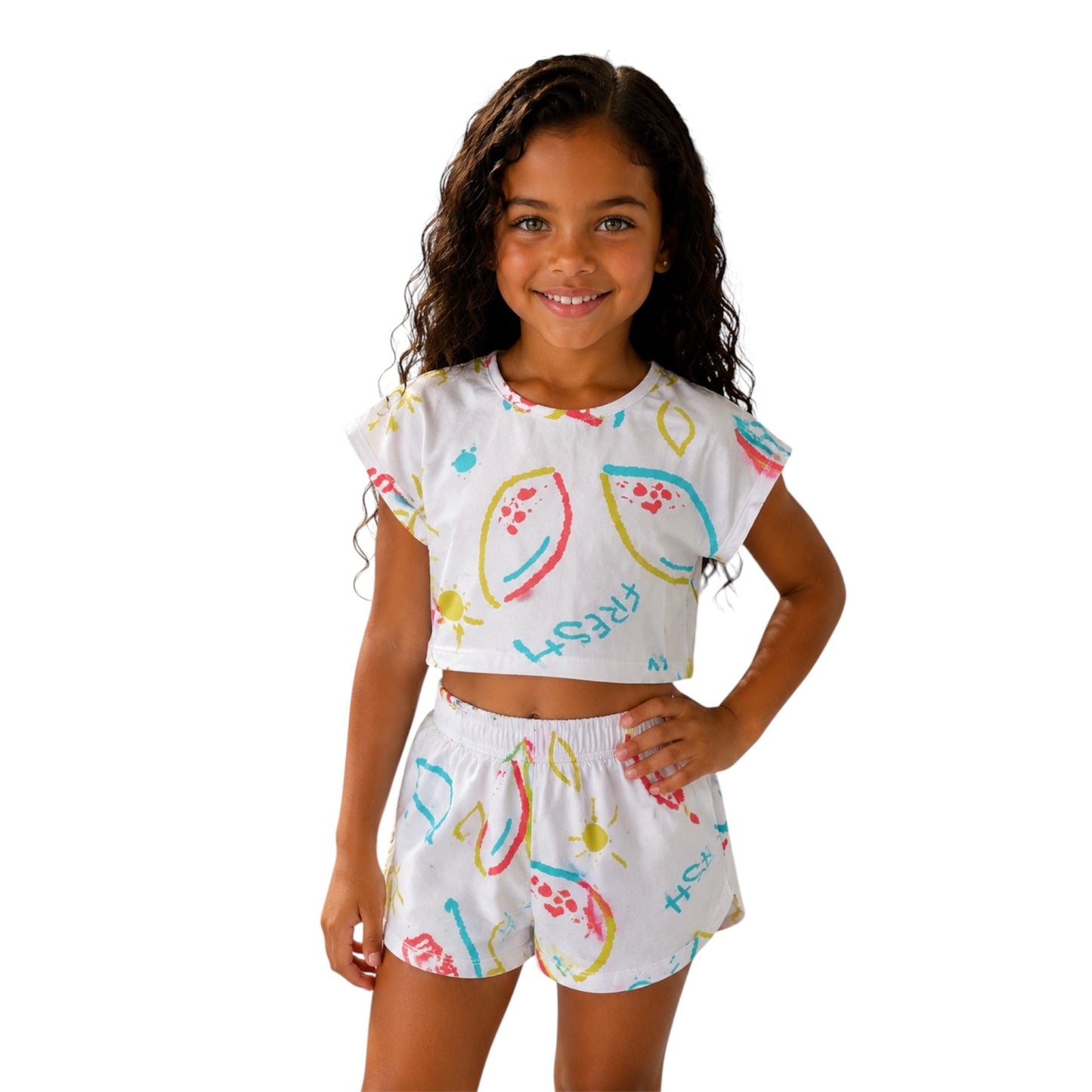 Fresh Summer Crop Top &Shorts Set