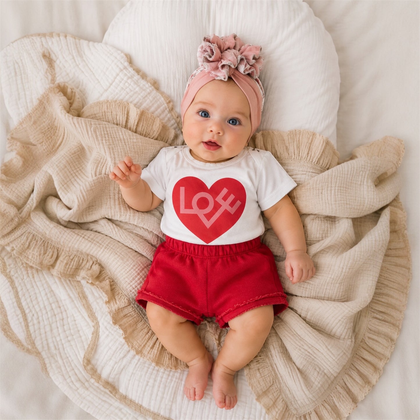 YELL OH! Βρεφικό Σετ T-Shirt & Σορτσάκι Love
