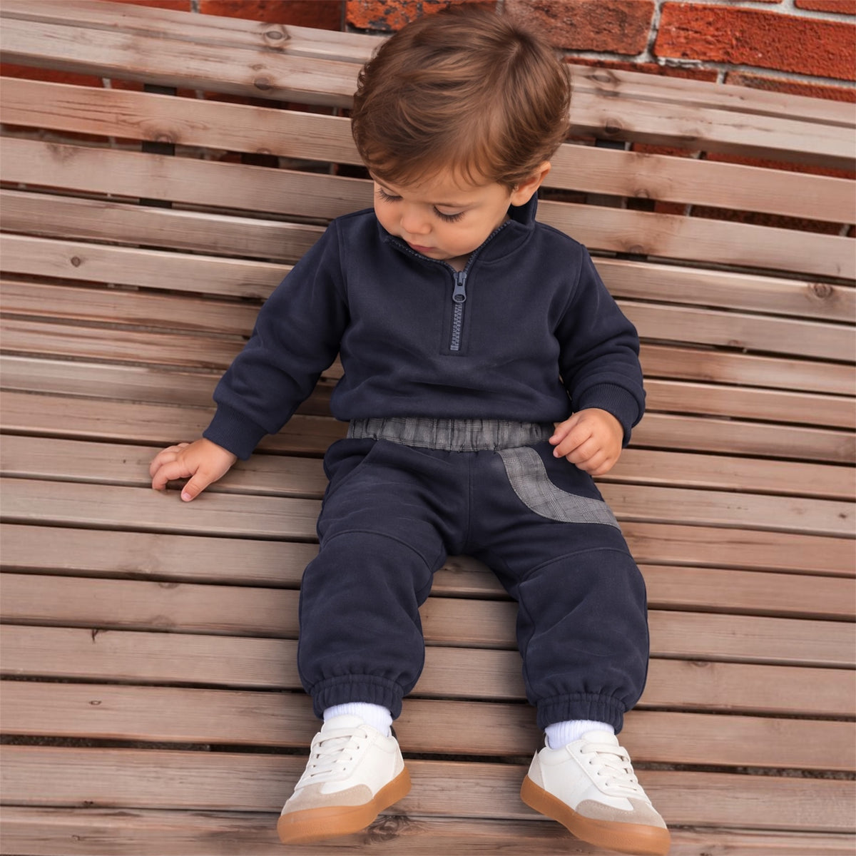 Παιδικό Σετ Φόρμας με Half-Zip Φούτερ
