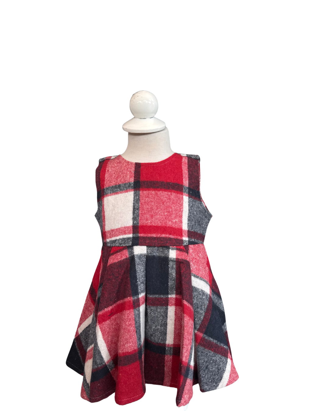 Παιδικό Φόρεμα Καρό με Ζακέτα Γούνας