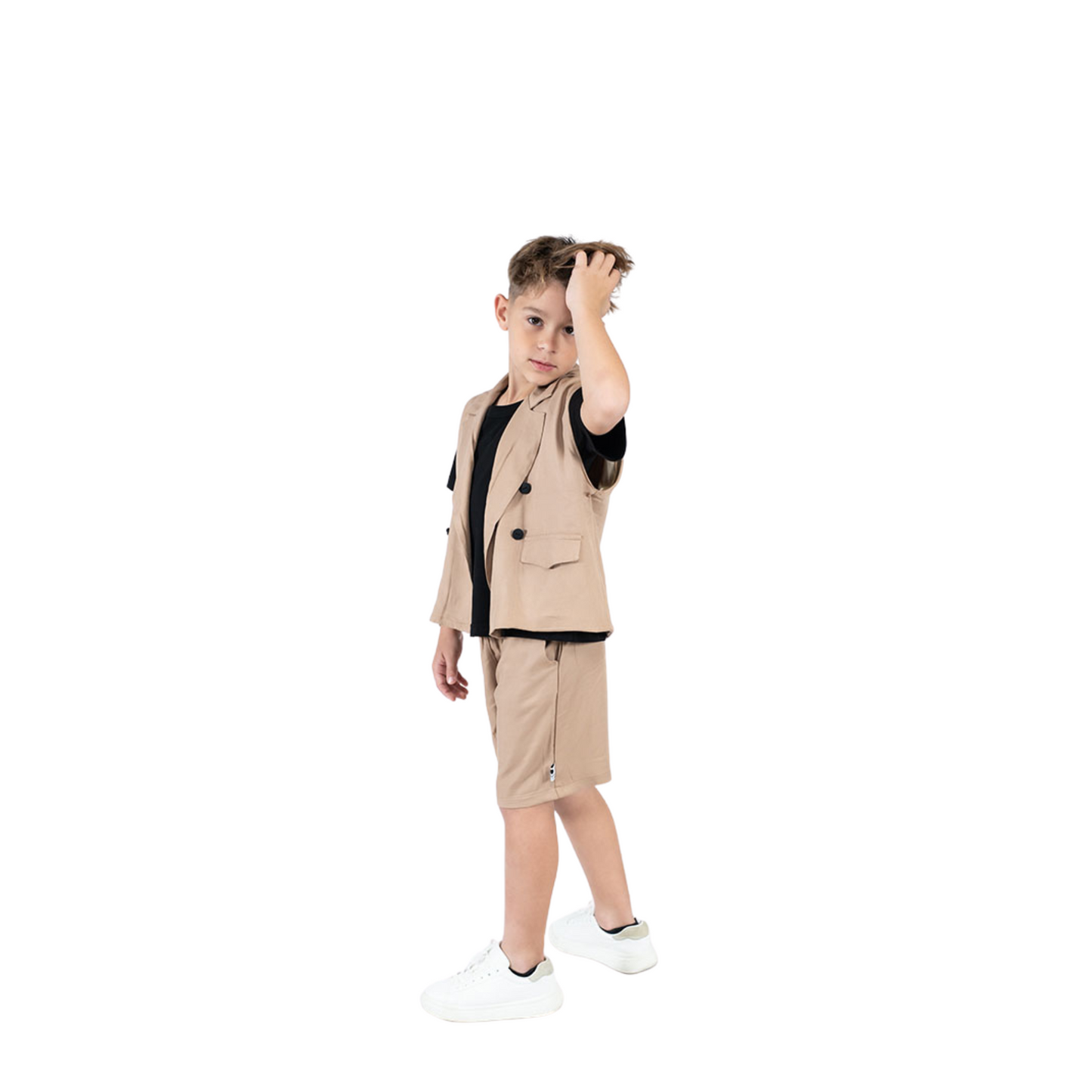 Boys' Summer Vest Set – Camel