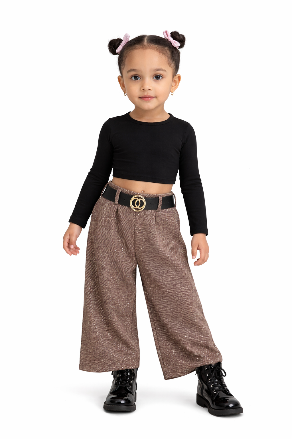 Sparkle Wide Leg Pants with Belt