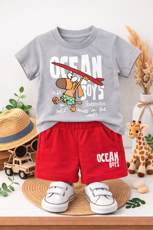 Βρεφικό Σετ Μπλουζάκι &amp; Σορτσάκι “Ocean Boys”