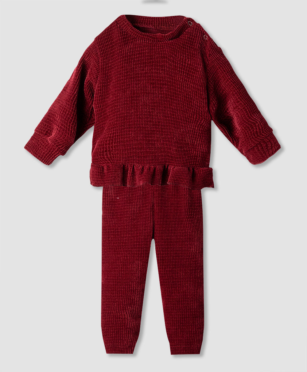 Σετ Φόρμες Βελούδο σε χρώμα κρασιού