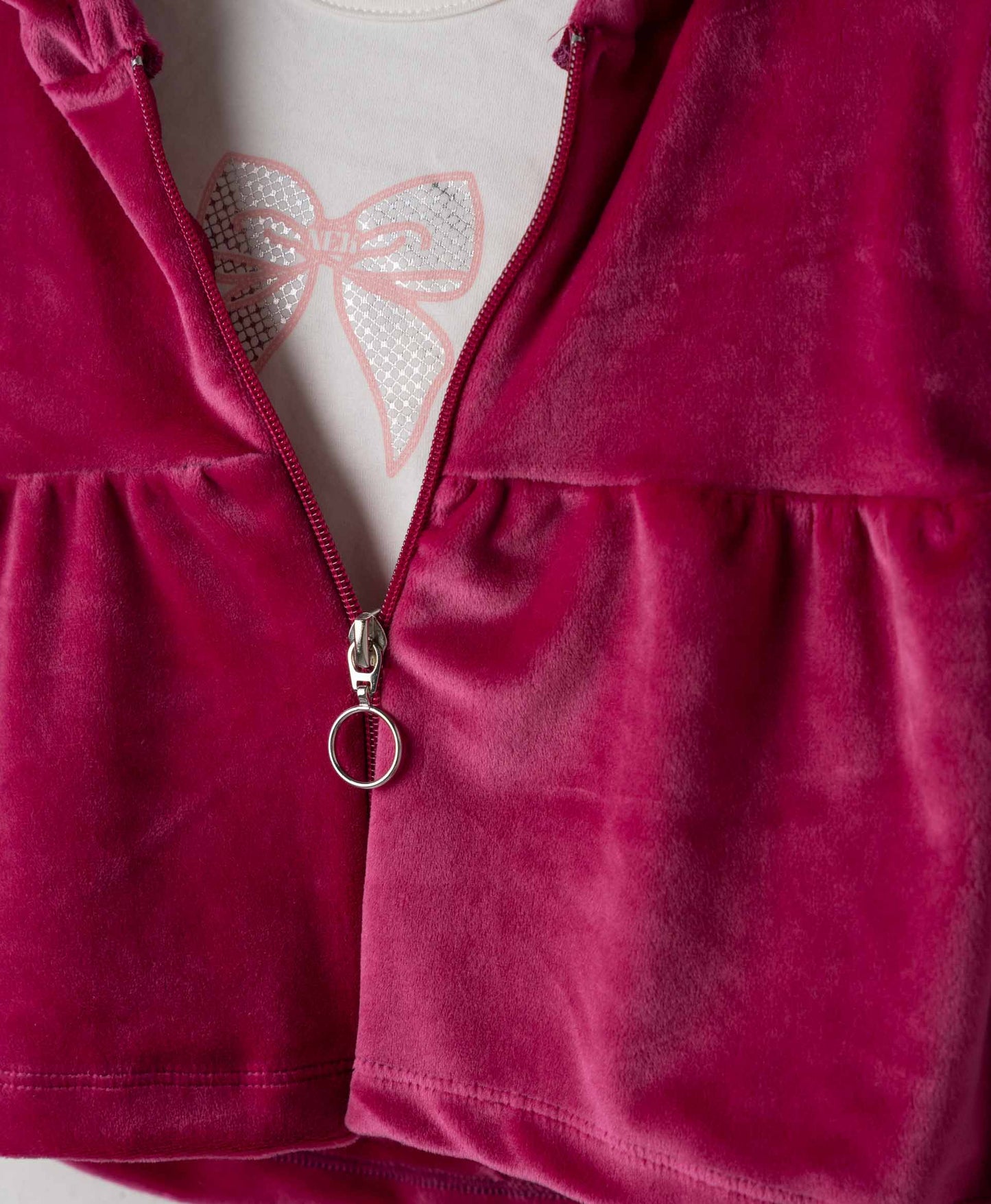 Παιδικό Σετ Βελούδινο με Ζακέτα και Παντελόνι “Bow”