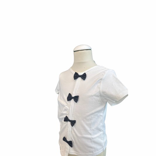 Girls' Short Sleeve T-Shirt with Decorative Bows