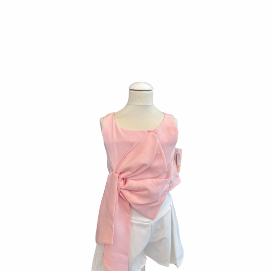 Girls' Sleeveless Top with Statement Bow