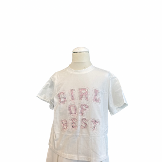 Girl of Best" T-Shirt with Beaded Lettering
