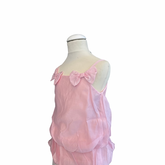 Sleeveless Top with Bows and Bubble Hem