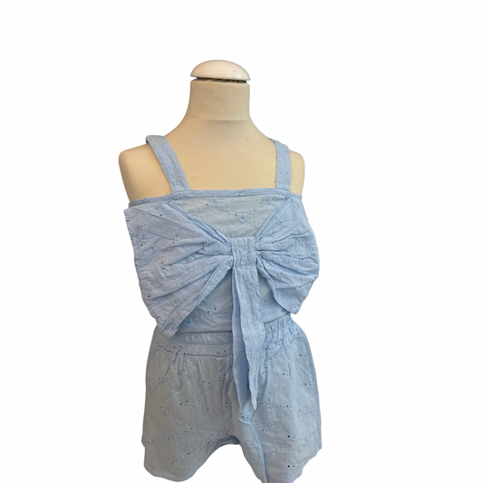 Embroidered Cotton Bow Romper (Copy)