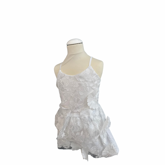 3D Floral Embroidered Romper