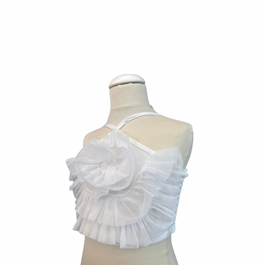 Girls' Tulle Ruffle Top