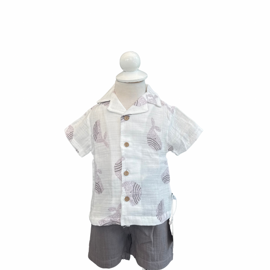 Whale Print Cotton Set