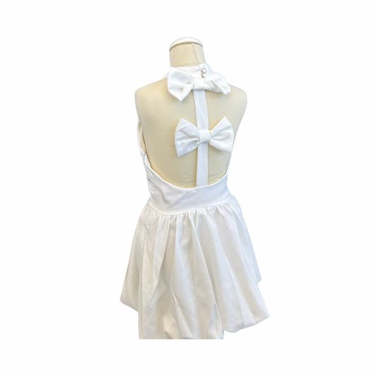Backless Halter Dress with Bow Details