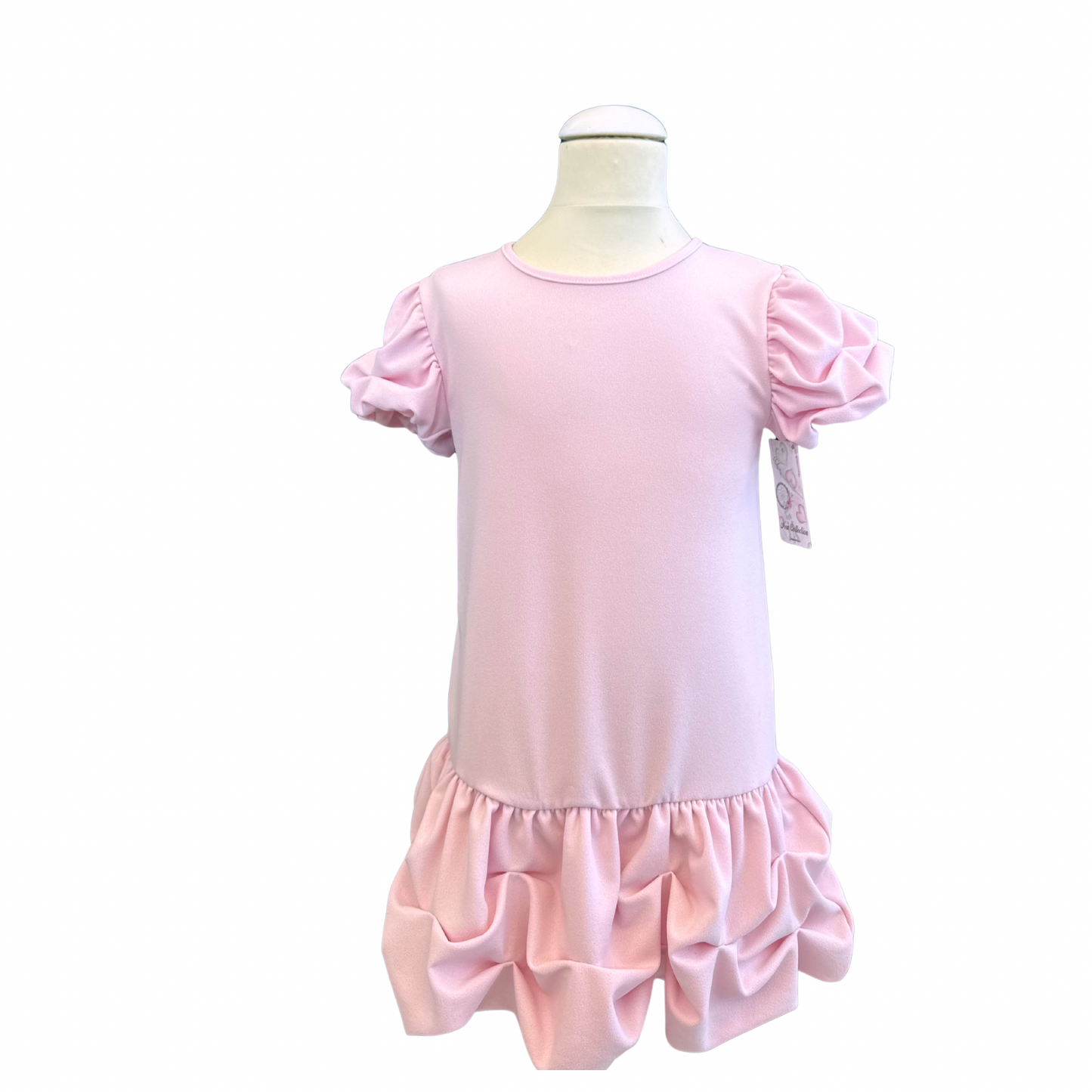 Ruffled Dress with Puff Sleeves