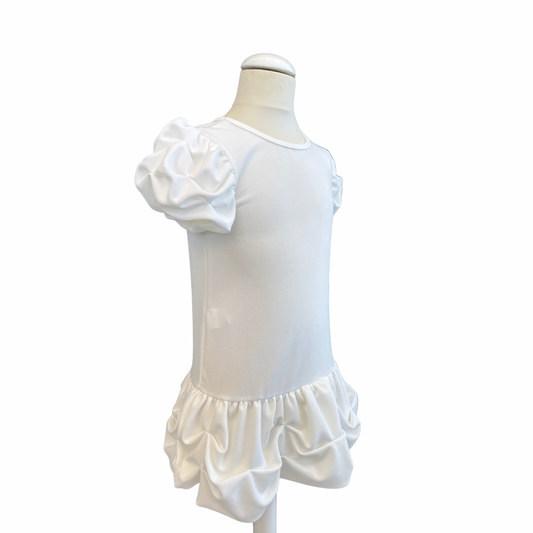 Ruffled Dress with Puff Sleeves