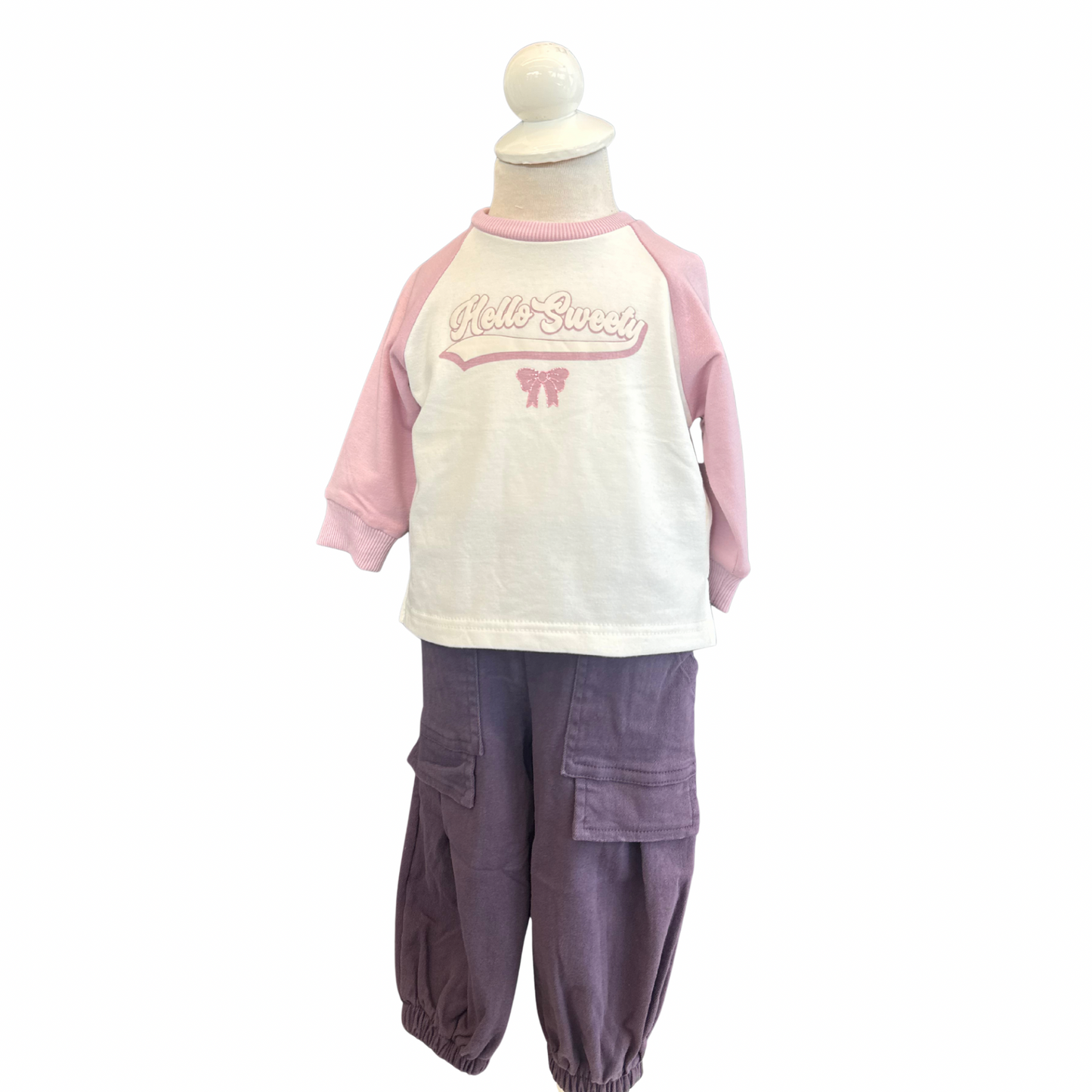 2-Piece Sweet Style Set with Cargo Pants