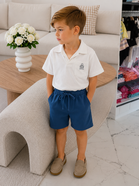 Boy Knit Polo & Shorts Set