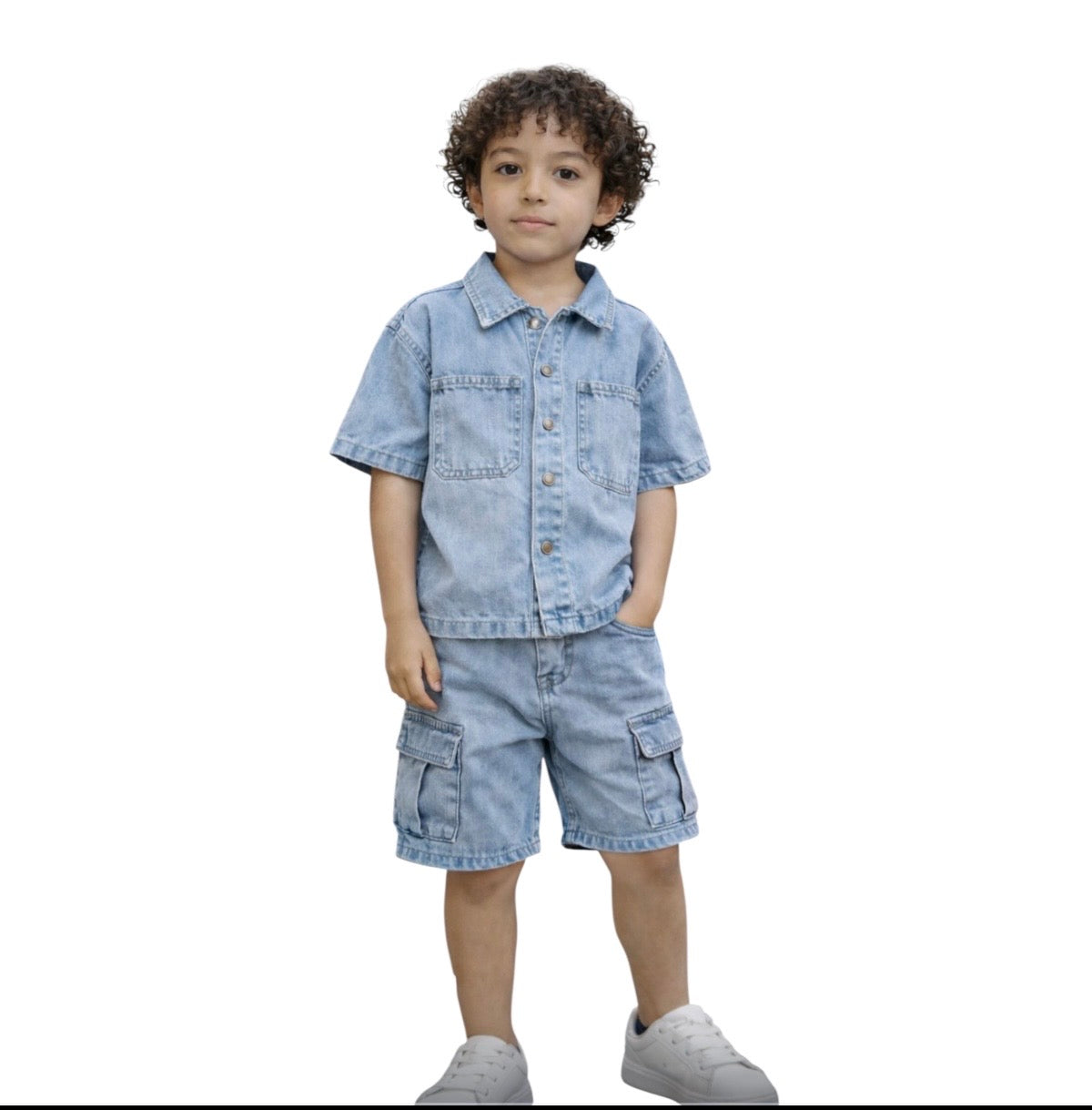 Boys Denim Shorts Set