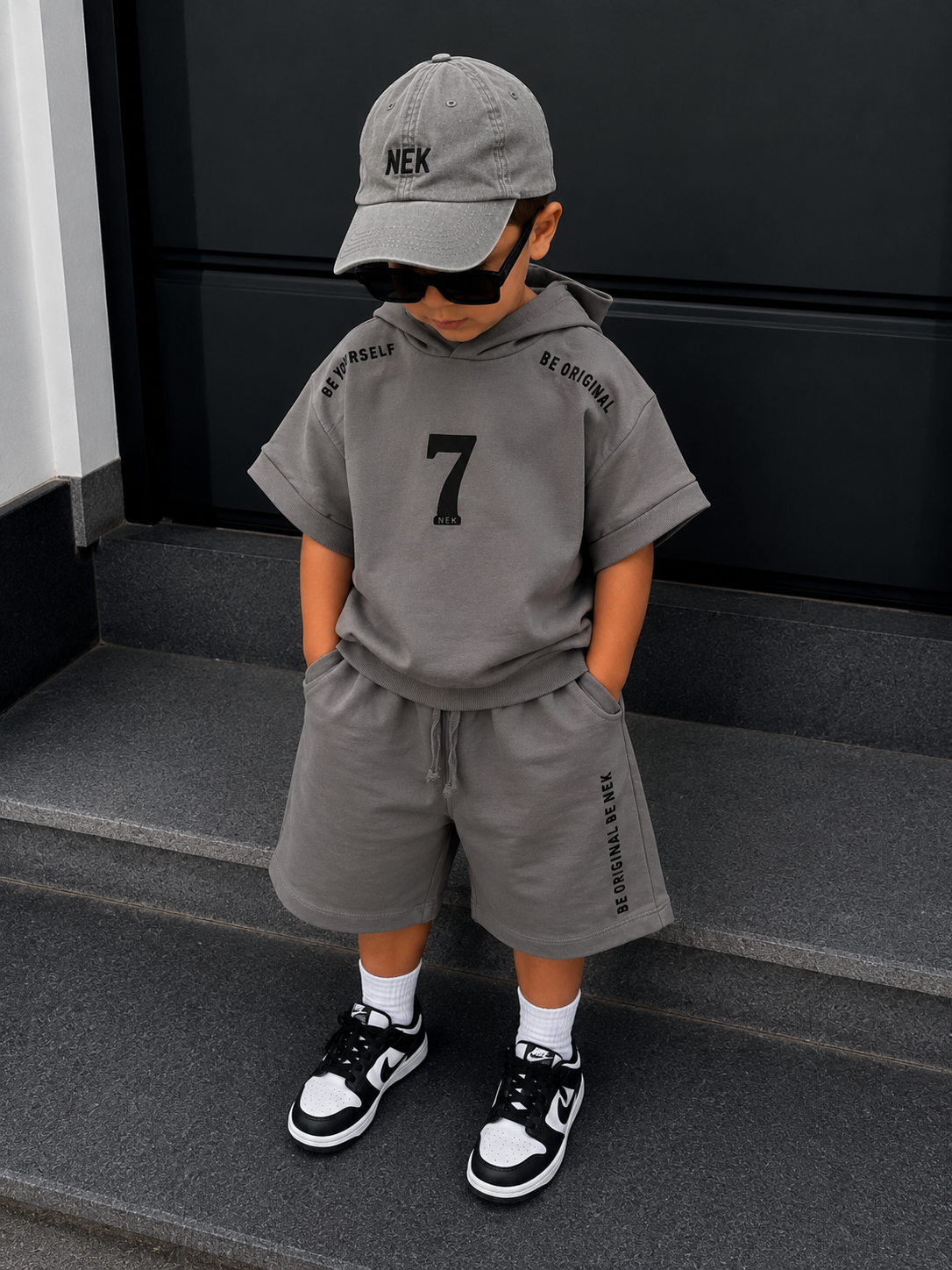 Boys Hooded T-Shirt & Shorts Set